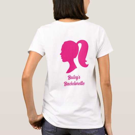 Party Pink Bridesmaid Bachelorette T-Shirt (Rückseite)