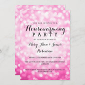 Party Pink Glitzer Lights Einladung (Vorne/Hinten)