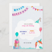 Party Pink Lebhafter Geburtstag Einladung (Vorne/Hinten)