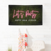 Party Pink Neon Boxwood Geburtstag Banner (Insitu)