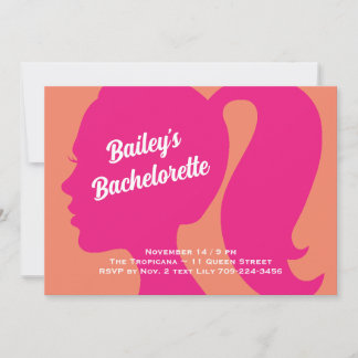 Party Pink & Orange Bachelorette Einladung