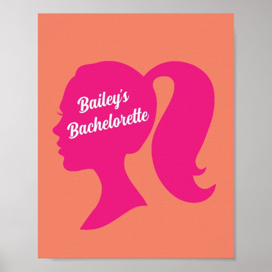 Party Pink & Orange Bachelorette Poster (Vorne)