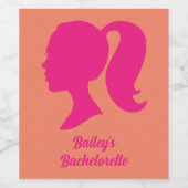 Party Pink & Orange Bachelorette Weinetikett (Einzelnes Label)