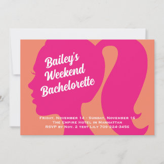 Party Pink & Orange Wochenende Bachelorette Einladung