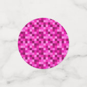 Party Pink Pixels Confetti, Pixelated Pattern Konfetti (Klein Vorderseite)