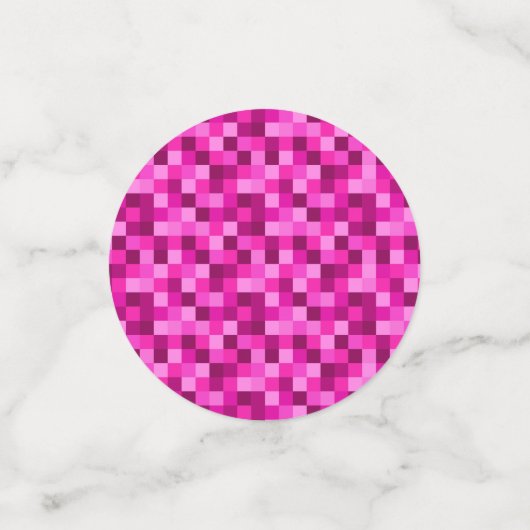 Party Pink Pixels Confetti, Pixelated Pattern Konfetti (Klein Vorderseite)