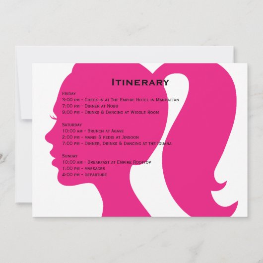 Party Pink Weekend Einladung (Rückseite)