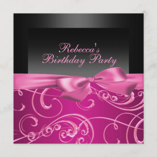 Party Pink Wirbel Geburtstagseinladung Einladung