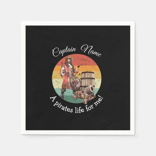 Party Pirate Black Napkins Serviette (Vorderseite)