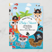 Party Pirate Einladung zur Kinderdusche (Vorne/Hinten)