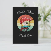 Party Pirate Girl Flat Danke Karte (Stehend Vorderseite)