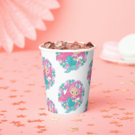 Party Pirate rosa mermaids Paper Cups Pappbecher