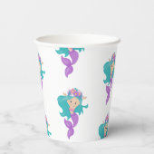 Party Pirate rosa mermaids Paper Cups Pappbecher (Rückseite)