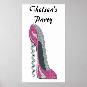Party-Plakat, winden rosa Stilett-Kunst Poster