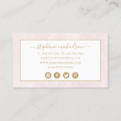 Party Plane Blush Pink Gold Glitzer Ballon Visitenkarte (Rückseite)