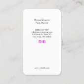 Party Planer Ballon Business Card Visitenkarte (Rückseite)