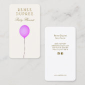 Party Planer Ballon Business Card Visitenkarte (Vorne/Hinten)