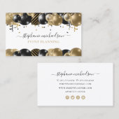 Party Planer Black Gold Ballon Visitenkarte (Vorne/Hinten)