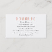 Party-Planer doppelseitig Visitenkarte (Rückseite)