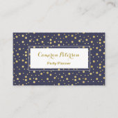 Party-Planer für blaugelbe Punkte Visitenkarte (Vorderseite)