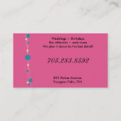 Party-Planer-Geschäfts-Karte - Punkte u. Sterne Visitenkarte (Rückseite)