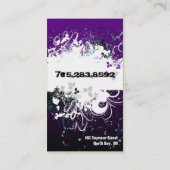 Party-Planer-Geschäfts-Kartegrunge-Spritzer lila Visitenkarte (Rückseite)