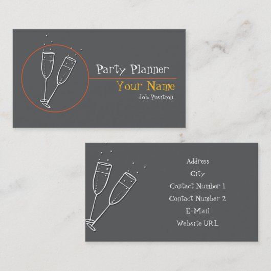 Party Planer Visitenkarte (Vorne/Hinten)