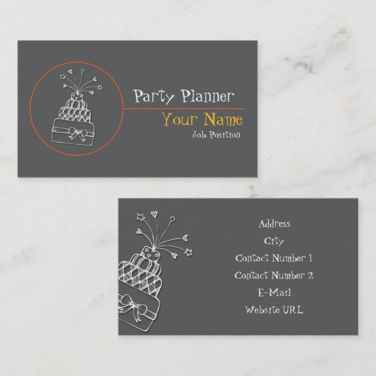 Party Planer Visitenkarte (Vorne/Hinten)