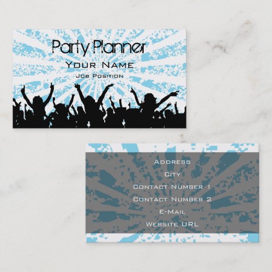 Party Planer Visitenkarte (Vorne/Hinten)