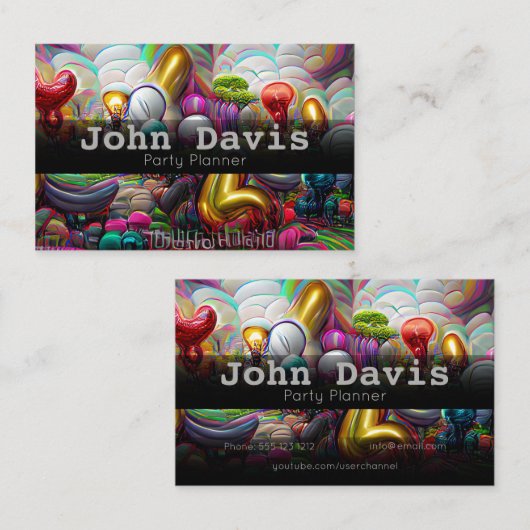 Party-Planer-Visitenkarte Visitenkarte (Vorne/Hinten)