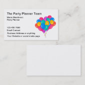 Party Planner Bunte Ballons Visitenkarte (Vorne/Hinten)