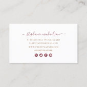 Party Planner Burgundy Gold Ballon Visitenkarte (Rückseite)