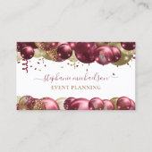 Party Planner Burgundy Gold Ballon Visitenkarte (Vorderseite)