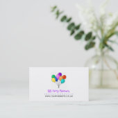Party Planner Business Card (Ballon-Logo) Visitenkarte (Stehend Vorderseite)