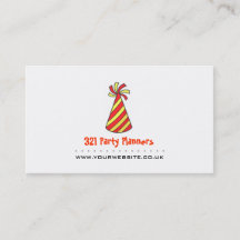 Party Planner Business Card (rot & gelb)