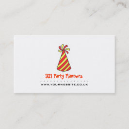 Party Planner Business Card (rot & gelb) Visitenkarte