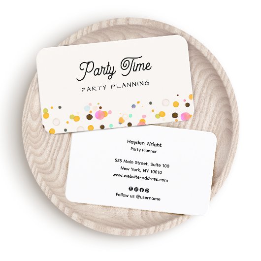Party Planner Niedlich Confetti Visitenkarte