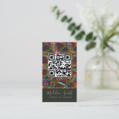 Party Planner Streamers QR Code Visitenkarte (Stehend Vorderseite)