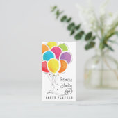 Party Planner Wasserfarben Balloons Beruflich Visitenkarte (Stehend Vorderseite)
