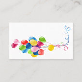 Party Planners Spaß farbenfrohe Balloons nach Maß Visitenkarte (Rückseite)