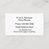 Party Planning Services Balloons Theme Visitenkarte (Rückseite)