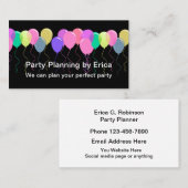 Party Planning Services Balloons Theme Visitenkarte (Vorne/Hinten)