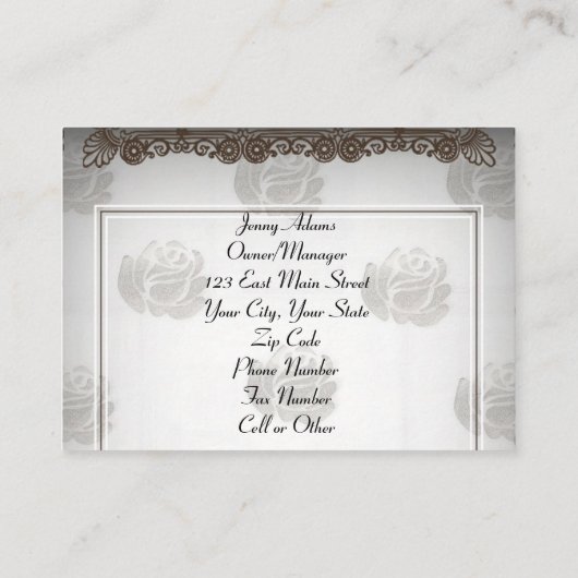 Party-Planung Visitenkarte (Rückseite)