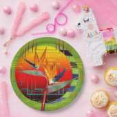 Party Plate Tropical Garden Bird of Paradise Pflan Pappteller (Party)