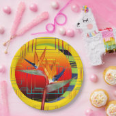 Party Plate Tropical Garden Bird of Paradise Pflan Pappteller (Party)