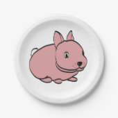 Party plate with Pink Rabbit design Pappteller (Vorderseite)