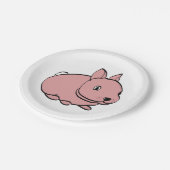 Party plate with Pink Rabbit design Pappteller (Schrägansicht)