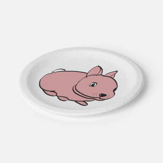 Party plate with Pink Rabbit design Pappteller (Schrägansicht)
