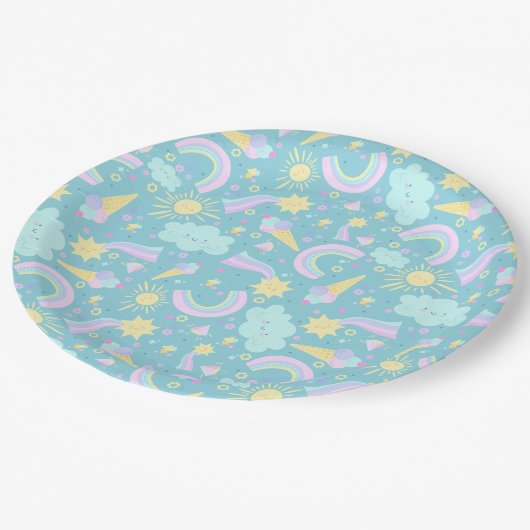 Party Plates to a magical birthday party. Pappteller (Schrägansicht)