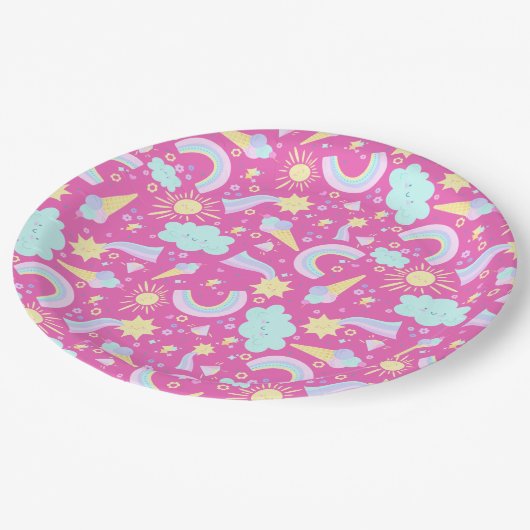 Party Plates to a magical birthday party. Pappteller (Schrägansicht)